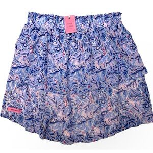 Simply Southern Preppy Ruffle Smocked Waist Mini
Skirt in Preppy Leaf NWT Medium